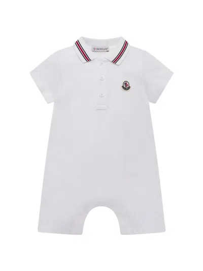 Moncler Baby Boy's & Little Boy's Romper In Cotton Piquet In White