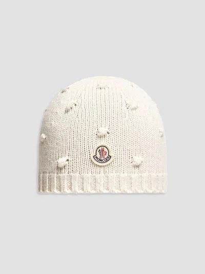 Moncler Baby Girl's And Little Girl's Beanie Hat In Wool Cashmere In White