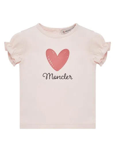 Moncler Baby Girl's & Little Girl's Crewneck T-shirt In Cotton In Pink