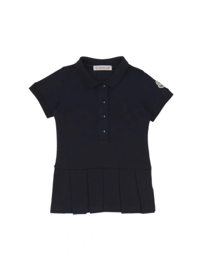 Moncler Kids' Baby Girl's & Little Girl's Pleated Polo Dress In Blue Navy