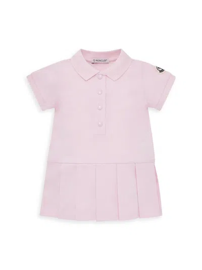 Moncler Baby Girl's & Little Girl's Polo Shirt Dress In Cotton Piquet In Pink