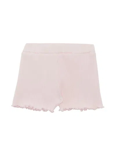 Moncler Pink Sports Shorts For Baby Girl With Logo In Light Pink