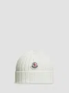 Moncler Ribbed Hat In White