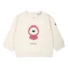 Moncler Baby Girl Ivory Bear Logo Sweatshirt In White