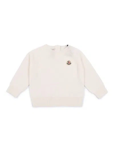 Moncler Baby Ivory Crewneck In Neutral