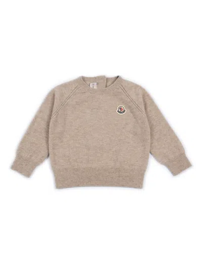 Moncler Baby Khaki Crewneck In Brown