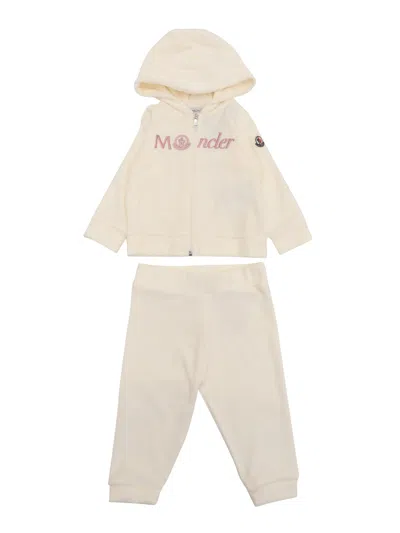 Moncler Baby Kids' Knitwear Clothing Ensemble In Beige