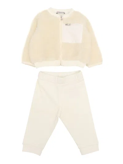Moncler Baby Kids' Knitwear Clothing Ensemble In Beige