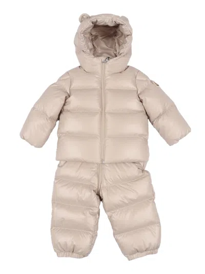 Moncler Baby Light Beige Deidre Woven Clothing Ensemble In Neutral