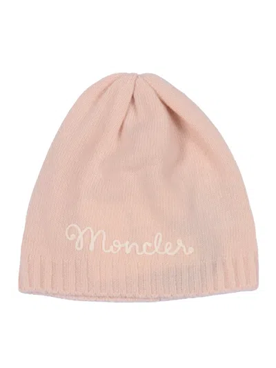 Moncler Baby Kids'  Light Pink Hat In Brown