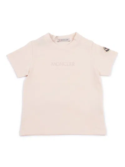Moncler Baby Kids'  Light Pink Ss T-shirt In Neutral
