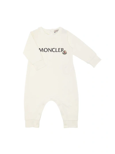 Moncler Baby's Logo Crewneck Coveralls In White
