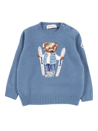 Moncler Baby Kids'  Medium Blue Crew Neck