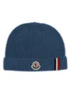 Moncler Baby Medium Blue Hat In Blue