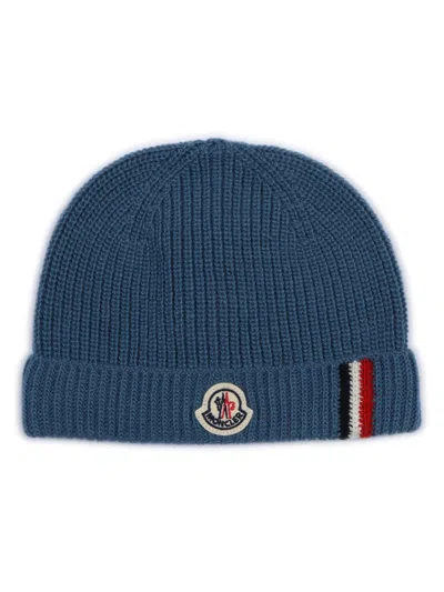 Moncler Baby Kids'  Medium Blue Hat