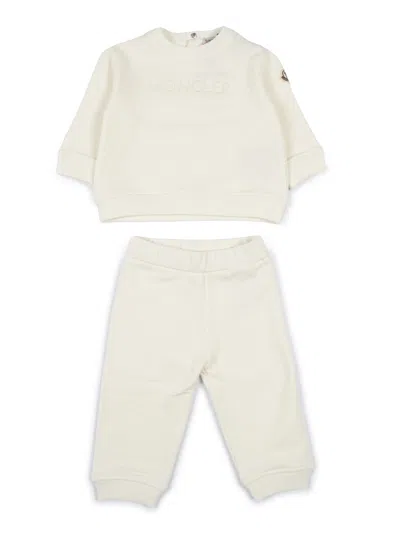 Moncler Baby Kids'  Natural Knitwear Clothing Ensemble In White