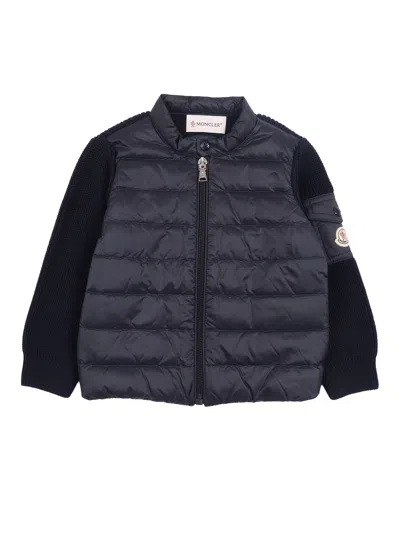 Moncler Baby Navy Cardigan In Multi