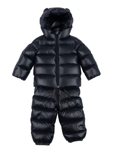 Moncler Baby Navy Deidre Woven Clothing Ensemble In Blue