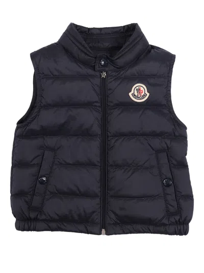 Moncler Baby Kids'  Navy New_amaury Vest In Black
