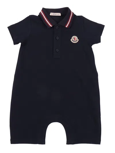 Moncler Baby Kids'  Navy Romper In Blue