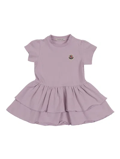 Moncler Baby Open Pink Dress In Purple