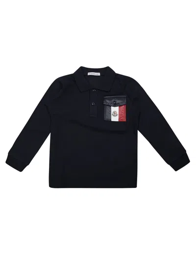 Moncler Baby Polo Shirt In Blue