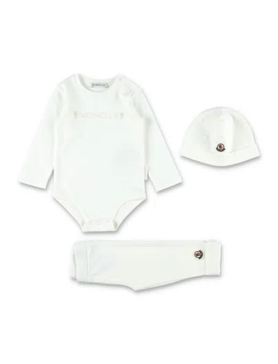 Moncler Babies' Kid - Teddy Bear Logo Cotton Set In White