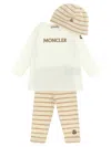 Moncler Baby Set T-shirt + Leggings + Cap In Neutral