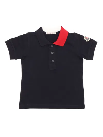 Moncler Baby Kids' Ss Polo In Blue