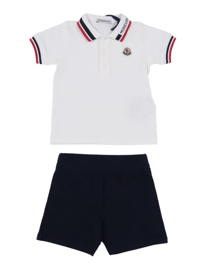Moncler Baby Kids'  White Knitwear Clothing Ensemble In Gray
