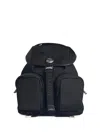 Moncler Versatile Polyester Backpack Adjustable Straps In Black