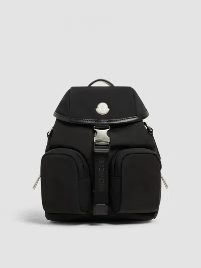 Moncler Trick Buckle Strapped Backpack In Black