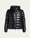 Moncler Womens Black Petra Crop Shell-down Jacket In Blue