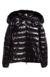 Moncler Badyf Down Jacket With Removable Hood & Removable Faux Fur Trim In Black