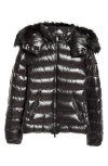 Moncler Badyf Down Puffer Jacket With Removable Hood & Removable Faux Fur Trim In Black