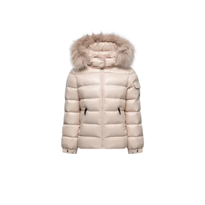 Moncler Kids' Badyf Hooded Down Jacket, Girl, Beige, Size: 8y