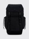 Moncler Canvas Backpack Front Flap Side Pockets In Black