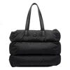 Moncler Padded Tote Bag Adjustable Shoulder Strap In Black