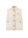 Moncler Grenoble Padded Gilet In Down Beige In White