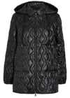 Moncler Balette Hooded Quilted Long Sleeve Jacket In Black