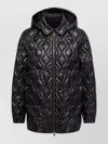 Moncler Balette Hooded Quilted Long Sleeve Jacket In Black