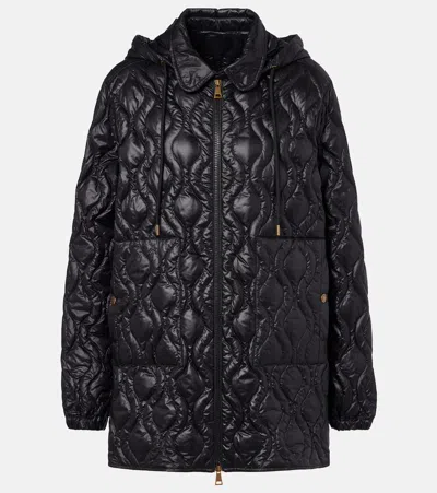 Moncler Balette Geometric Quilted Mid-length Down Jacket In Animal Print