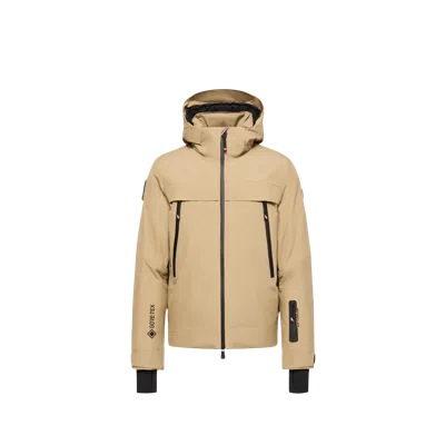 Moncler Balmhorn Hooded Gore-tex Insulated Ski Jacket, Men, Beige, Size: 3 In Multi
