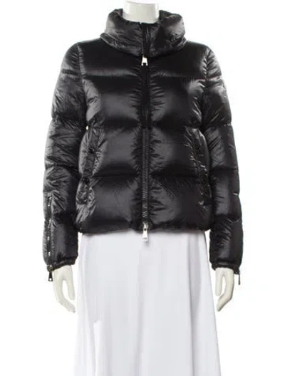 Pre-owned Moncler Bandama Nylon Faux Fur Jacket In Black