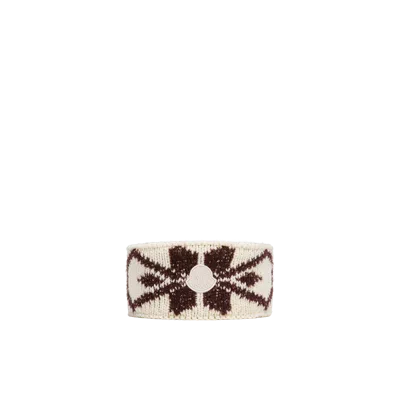 Moncler Bandeau En Maille Jacquard, Femme, Blanc, Taille: Uni
