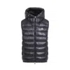 Moncler Black Orant Hooded Down Vest In Blue
