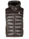 Moncler Men's Barant Hooded Puffer Vest In Brown