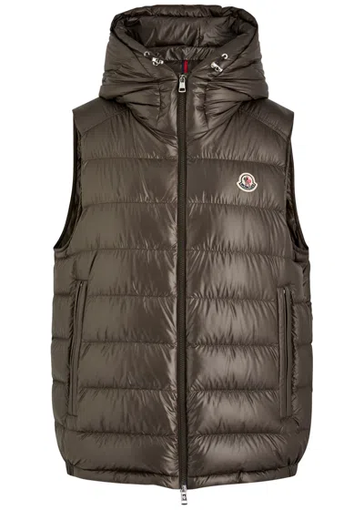 Moncler Barant Quilted Shell Gilet In Brown