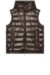 Moncler Barant Vest Jacket In Dark Brown