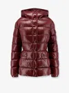Moncler Multicolor Goose Down Full-length Jacket In Burgundy